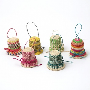 Campanas de paja de algas marinas para decoración de bodas y festividades, proveedor de adornos navideños de campanas de algas marinas - Product Image 4