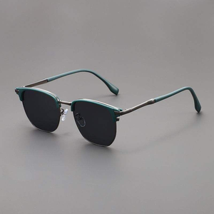 High Quality Customizable Half <b>Frame</b> Classic Sunglasses for Men Gold Metal <b>Frames</b> with UV400 Lenses Now Model - Product Image 3