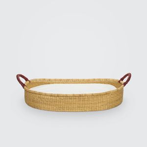 Cesta de mimbre natural hecha a mano, cesta de mimbre para cambiar pañales, bandeja portátil para pañales de bebé para la habitación del bebé - Product Image 2
