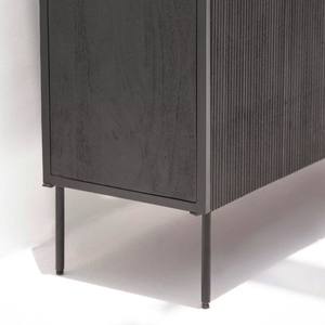 Buffet à 3 tiroirs et 2 portes Vandana Pebble Zenova Noir pour un rangement moderne et élégant à la maison - Product Image 2