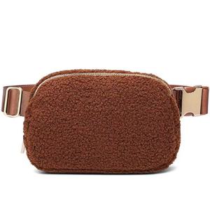 Riñonera de invierno Sherpa unisex impermeable, bolsa de cintura deportiva de moda, riñonera con logo personalizado - Product Image 6