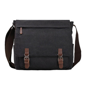 <b>Canvas</b> Satchel <b>Bag</b> <b>Large</b> Multi Function Vintage Messenger Crossbody Shoulder Casual Laptop Travel Work Unisex 3L+ Zipper Closure - Product Image 3