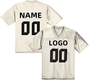 Camiseta de Fútbol Americano Unisex Gris con Cuello en V, Manga Corta, Malla Transpirable, Impresión Sublimada, 100% Poliéster, Todas las Temporadas, Talla Adulto - Product Image 1