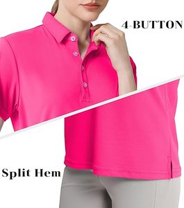 เสื้อโปโลแขนยาวทรงเข้ารูปสำหรับผู้หญิง สไตล์ลำลอง ใส่เล่นกอล์ฟ กระดุม 2 เม็ด ผ้าเจอร์ซีย์คอตตอน/โพลีเอสเตอร์ 220 GSM รับผลิตตามแบบ (OEM) สีชมพู ปี 2026 - Product Image 2