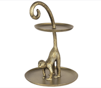 Support à gâteau en métal avec base en bois, style luxueux, design arabe, écologique, élégant, pour hôtels et fêtes, décoration de table, emballage en sac OPP