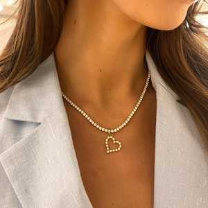 Colgantes de Diamante en Forma de Corazón, Oro Sólido de 14K y 18K, Corte Redondo, Diamantes Cultivados en Laboratorio, Minimalistas, Únicos, para Uso Diario, Joyería Fina al por Mayor - Product Image 6