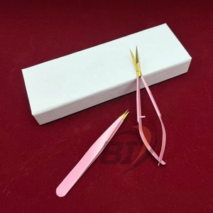 Pince à épiler en acier inoxydable or rose avec logo gravé personnalisé, ensemble de ciseaux à ressort, pointe pointue pour l'épilation des sourcils - Product Image 5
