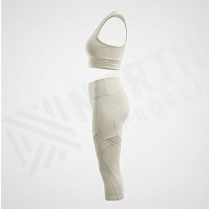 ชุดโยคะผู้หญิงผ้าสแปนเด็กซ์โพลีเอสเตอร์ ไซส์พลัส สีตามสั่ง ดีไซน์ล่าสุด ชุดออกกำลังกาย ชุดฟิตเนส เสื้อผ้าขายส่ง - Product Image 3