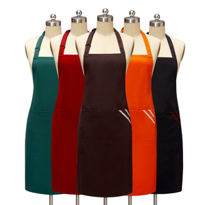 Wholesale <b>Aprons</b> Custom logo Embroidered Restaurant Kitchen Waiter Double Pockets Adjustable Waterproof <b>Work</b> Clothes <b>Apron</b> - Product Image 2