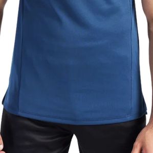 T-shirt de sport pour homme Teal Charger à manches tombantes, coupe oversize, en coton, pour entraînement, fitness, musculation, vêtement athlétique à coupe ample - Product Image 5