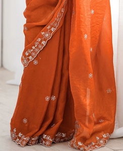 Sari Jimmy Jimmy estilo Bollywood con bordados y adornos KV - Product Image 5