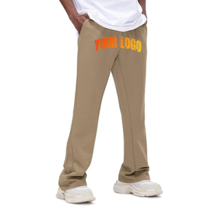 Pantalones de chándal de felpa francesa con logo personalizado, estilo urbano, de corte holgado y pierna ancha, para hombre - Product Image 1
