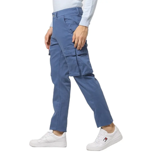 Pantalon cargo droit uni avec logo personnalisé, pantalon de sport pour homme, pantalon cargo multi-poches de haute qualité - Product Image 3