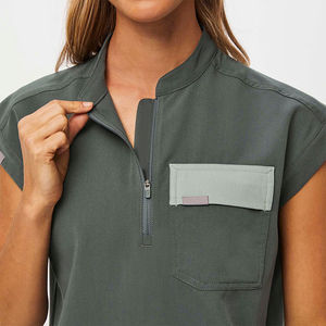 Tenue Médicale Personnalisée à Col Montant Unisexe, Ensemble Pantalon Cargo Infirmier Coupe Classique, Service OEM, Tissu Tricoté Confortable 100% - Product Image 5