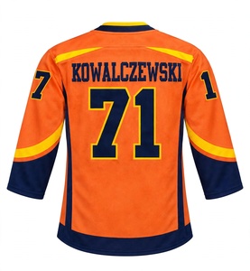 Custom Vibrant Orange <b>Ice</b> <b>Hockey</b> <b>Jersey</b> Sublimation Lace Up V Neck Stitched Team Uniform Oversized Breathable Heavyweight <b>Jersey</b> - Product Image 4