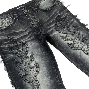 Pantalones Vaqueros Desgastados para Hombre, Cintura Media, Cierre de Botones, Estilo Urbano, Denim Lavado a la Piedra, Unisex - Product Image 6