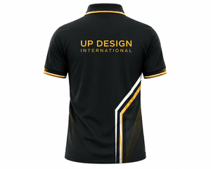 เสื้อกอล์ฟผู้ชายแบบกำหนดเอง แห้งเร็ว 100% โพลีเอสเตอร์ ระบายอากาศได้ดี ชุดทีมกอล์ฟ ปักโลโก้ด้านหน้าและด้านหลังได้ตามต้องการ ชุดกีฬา OEM - Product Image 2