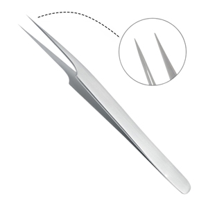 Pinces à cils professionnelles de haute qualité en acier inoxydable, pointe courbée et droite lisse, pinces à sourcils pour usage en salon - Product Image 1