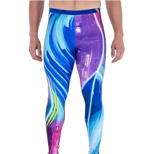Leggings de sport pour hommes, sublimation, vêtements de sport, fitness, coupe ajustée, cyclisme, compression, jogging. - Product Image 4