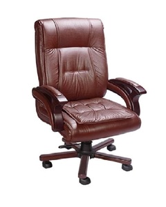 Chaise de Direction Élégante Industrielle à Dossier Haut en Cuir, Accoudoirs Rembourrés Imperméables, Roulettes Fluides, Confortable et Professionnelle - Product Image 3