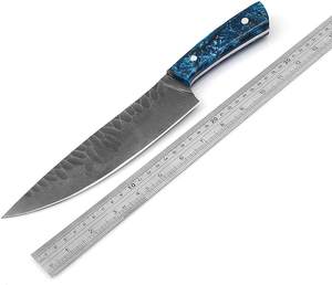 Cuchillo de Chef de Acero de Damasco de 8-9.9 Pulgadas, Forjado a Mano, Mango de Madera, Cuchillos de Cocina Tradicionales para Uso con la Mano Derecha - Product Image 6