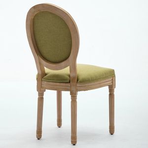 A & A mobili in stile francese struttura in legno massello antico dipinto di lino tessuto sedia da pranzo Set 2 sw1845ol verde oliva - Product Image 6