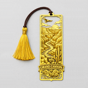 Marcapáginas de Recuerdo de Parque Nacional, Regalos de Viaje, Diseño Fundido a Presión, Personalizado, Chapado en Oro, Tradicional, Impreso en Serigrafía, con Borla - Product Image 1