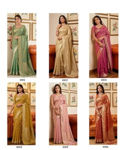 WHOLESALE <b>TISSUE</b> SILKF UNCTION WEAR INDIAN SAREES FOR WOMEN ONLINE - Product Image 2