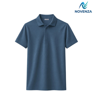 Camisetas Polo de Spandex para Hombre al por Mayor, en Dos Colores: Azul Pastel Suave y Blanco Clásico, de Novenza - Product Image 4
