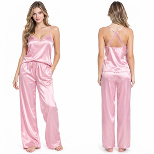 <b>Silk</b> <b>Trousers</b> <b>Women's</b> Soft Breathable Drawstring Waist Lounge Wear Pajama Pants Summer Style Night Wear Satin <b>Trousers</b> - Product Image 4