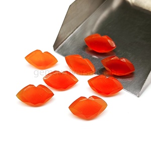 Cuentas de piedra preciosa de cornalina natural talladas a mano con forma de labios lisos para la fabricación de joyas, 15x9mm, abalorios sueltos de labios tallados, a granel. - Product Image 1