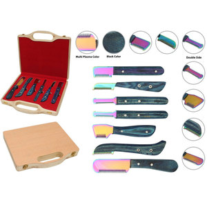 ชุดมีดตัดขนสุนัข ด้ามไม้ 6 ชิ้น ทำจากสแตนเลส ใช้ซ้ำได้ - Product Image 3