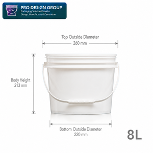 8L Plastic <b>Bucket</b> <b>with</b> Flat <b>Lid</b> for General Packaging, ISO 9001 Manufacturer - Product Image 4