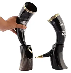 Verre à bière en corne de Viking, fait main, écologique, style ange moderne, corne à boire sculptée, artisanat naturel FAIZA CRAFT Uttar Pradesh - Product Image 4