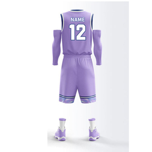 Uniforme de Baloncesto Personalizado de Alta Calidad, Transpirable, Reversible, Color Morado Real - Product Image 4
