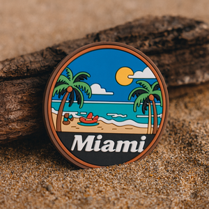 Fashion Custom Rubber Badge Soft Hook And Loop Sunshine And Beach Pvc Patches Silicone <b>Iron</b> On Patches For Clothing - Product Image 5