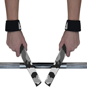 Sangles de soutien de poignet réglables camouflage avec fermeture auto-agrippante pour la musculation et l'entraînement de force, protège-paume unisexe - Product Image 4