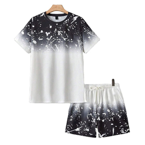 Conjunto de Camiseta y Pantalones Cortos de Verano Unisex, Corte Regular, 100% Algodón Ecológico, con Logotipo Personalizado, Sublimación, Camisetas de Manga Corta y Pantalones Cortos - Product Image 1