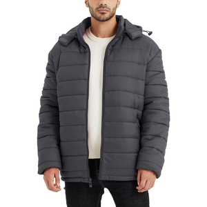 Custom Logo Design Breathable Puffer Jackets Warm Thick Hooded <b>Quilted</b> Outerwear Insulated Jacket for Men - Product Image 6