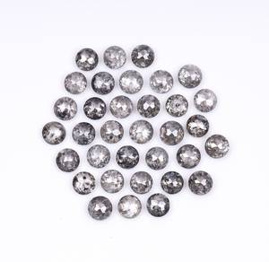 Diamante Melee Redondo Natural de Sal y Pimienta de 2.0 MM, Diamante Negro Rústico Suelto para Fabricación de Joyas, Proveedor Mayorista - Product Image 4