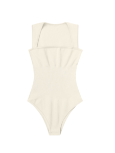 Mono de punto sin mangas de cintura alta para mujer, color liso, con cuello cuadrado y tirantes finos, control de abdomen, body moldeador - Product Image 5