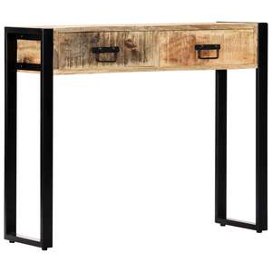 Mesa consola de madera natural y color negro - Product Image 1
