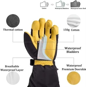 Gants de ski isolés en polyuréthane, imperméables, coupe-vent, avec fermeture à cordon, unisexes, pour le ski de fond et la randonnée en hiver - Product Image 4