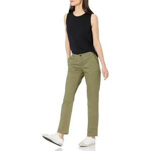 Women Brown <b>Harem</b> Pants Mid Waist Drawstring Elastic Ankle-Length Loose Fit Solid Color Knitted Cotton Casual Autumn Style Flat - Product Image 4