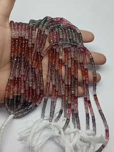 Cuentas facetadas de espinela natural multicolor con corte Heishi de tamaño 4mm-5mm para diseñar joyería única y atractiva. - Product Image 4