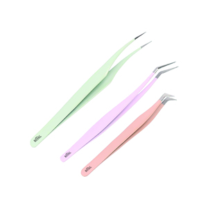 Pinzas para Pestañas al por Mayor con Empuñadura de Diamantes en Oro Rosa, Herramienta de Accesorios con Logotipo Personalizado para Marca Privada, Pinzas para Pestañas al por Mayor con Marca Privada - Product Image 1
