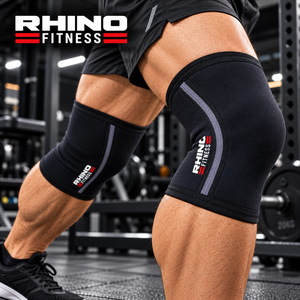 Rodillera Deportiva Rhino Fitness para Hombre, Transpirable, de Algodón a Rayas, para Levantamiento de Pesas, Soporte de Compresión - Product Image 2