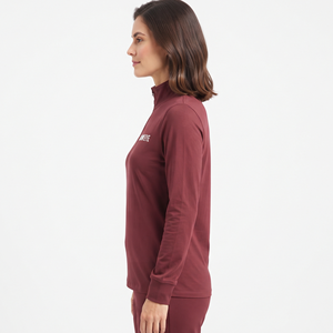 Sweat-shirt personnalisé en gros pour femme, col montant, quart de zip, manches longues, respirant, coupe classique, haute qualité - Product Image 6