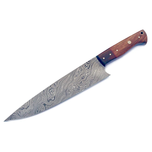 Cuchillo de Cocina Premium LEGACY BLADES de Acero de Damasco, Hecho a Mano, 8 Pulgadas, Mango de Madera, Ambidiestro, Ecológico - Product Image 1