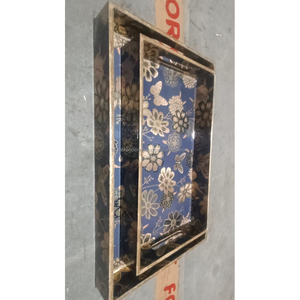 Bandeja de madera impresa personalizada, juego de dos bandejas de madera decorativas para Picnic Point, hoteles, desayuno, bandeja para servir, gran oferta de la India - Product Image 5